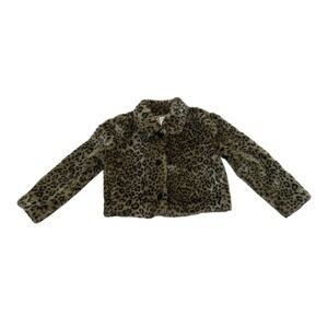Gymboree 2006 GLAMOUR KITTY Leopard Faux Fur Coat Jacket Size 12